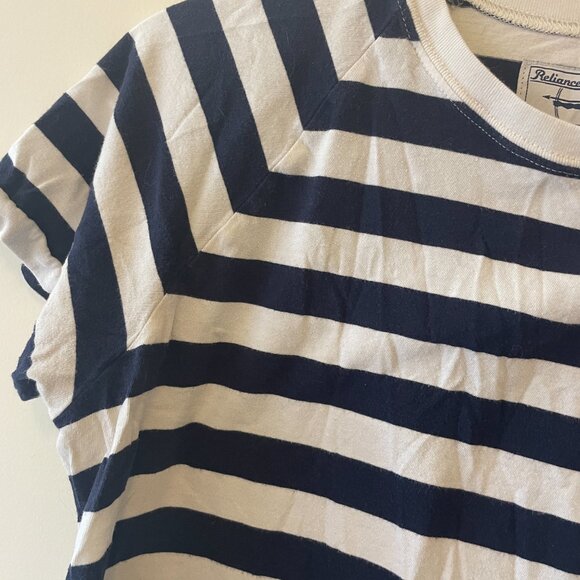 Single Stitch navy and white stripe vintage tshirt - Picture 4 of 5